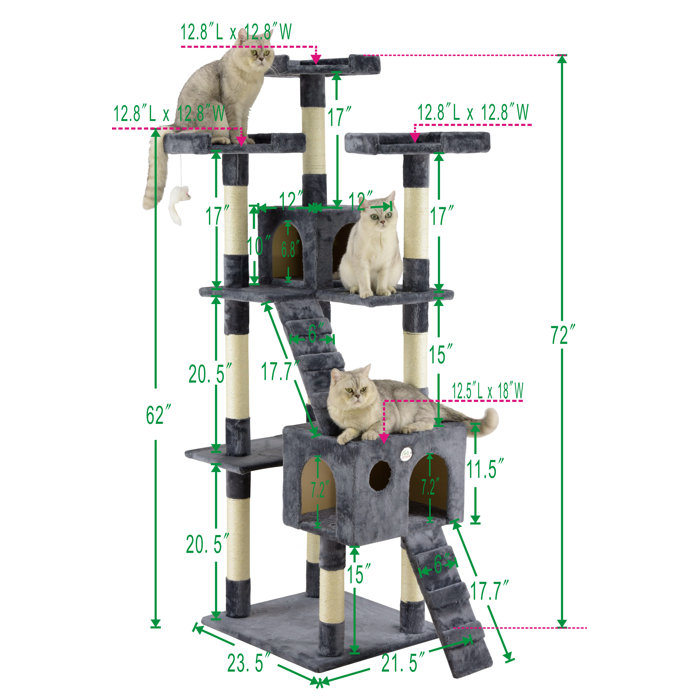 Go Pet Club 72" Cat Tree & Reviews Wayfair